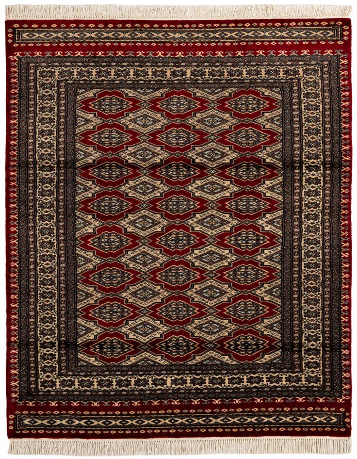 Detail image of 4' 1 x 6' 6 Hand Knotted Bokhara Wool Rug