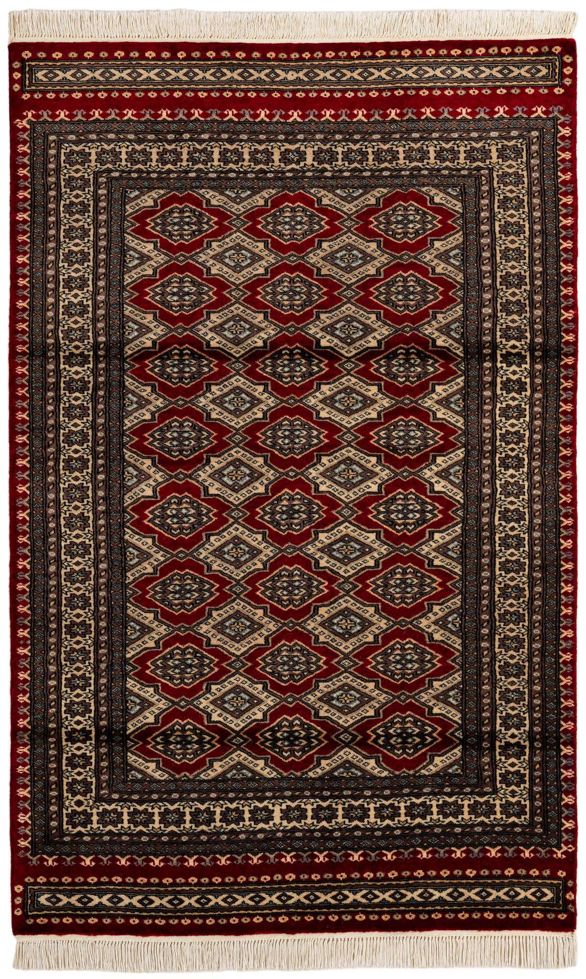 4' 1 x 6' 6 Hand Knotted Bokhara Wool Rug