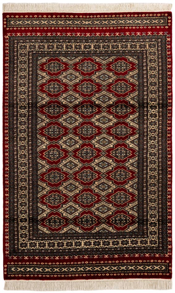 Detail image of 4' 1 x 6' 6 Hand Knotted Bokhara Wool Rug