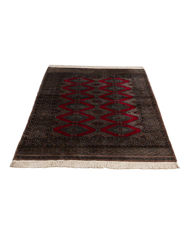 Detail image of 4' 3 x 6'  Hand Knotted Bokhara Oriental Wool Rug