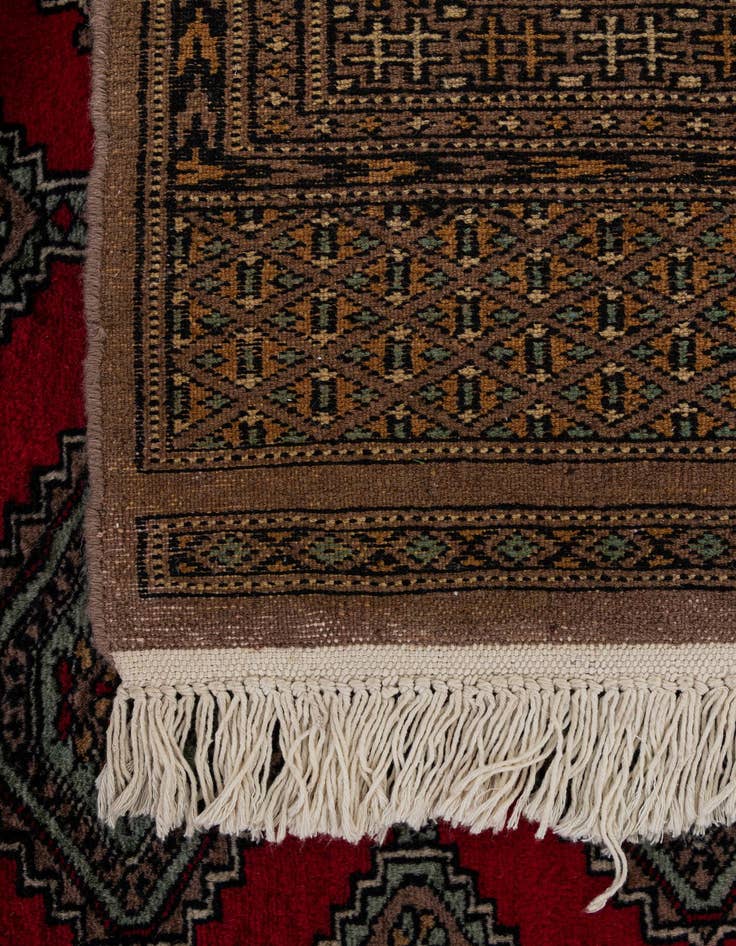 Detail image of 4' 3 x 6'  Hand Knotted Bokhara Oriental Wool Rug