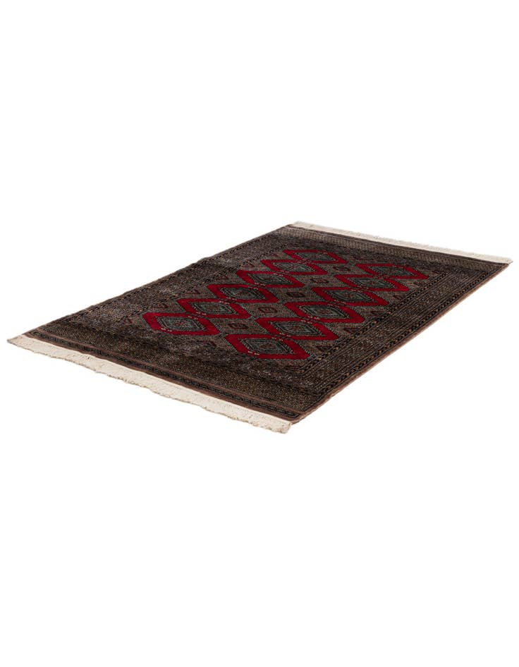 Detail image of 4' 3 x 6'  Hand Knotted Bokhara Oriental Wool Rug