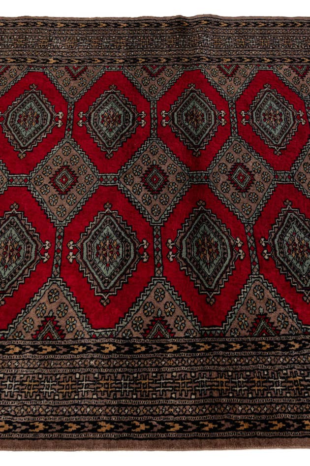 Detail image of 4' 3 x 6' Hand Knotted Bokhara Oriental Wool Rug