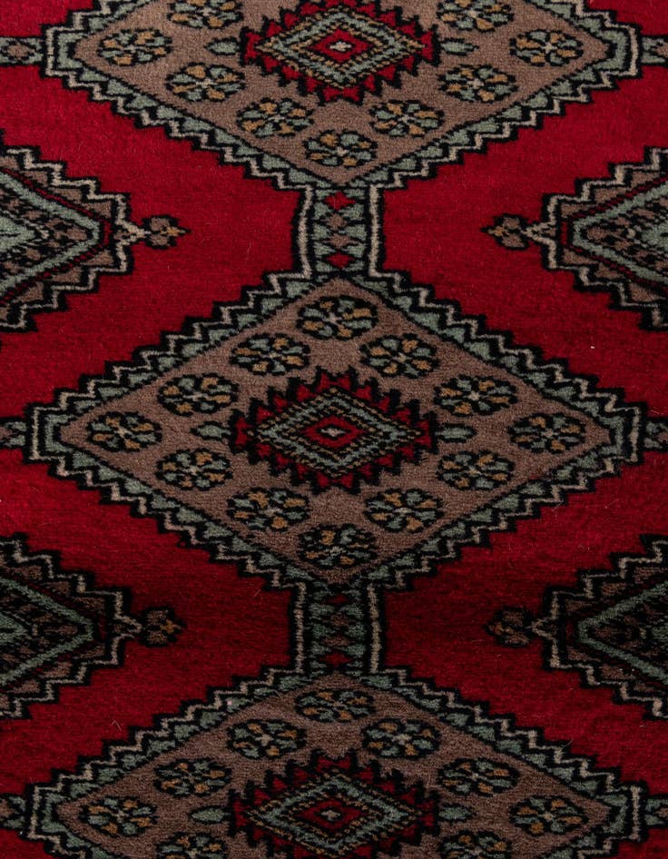 Detail image of 4' 3 x 6'  Hand Knotted Bokhara Oriental Wool Rug