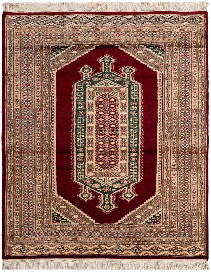 Detail image of 4' 2 x 6' 2 Hand Knotted Bokhara Oriental Rug