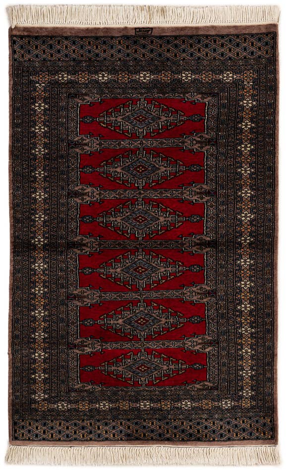 Detail image of 3' 2 x 5' Hand Knotted Bokhara Oriental Wool Rug