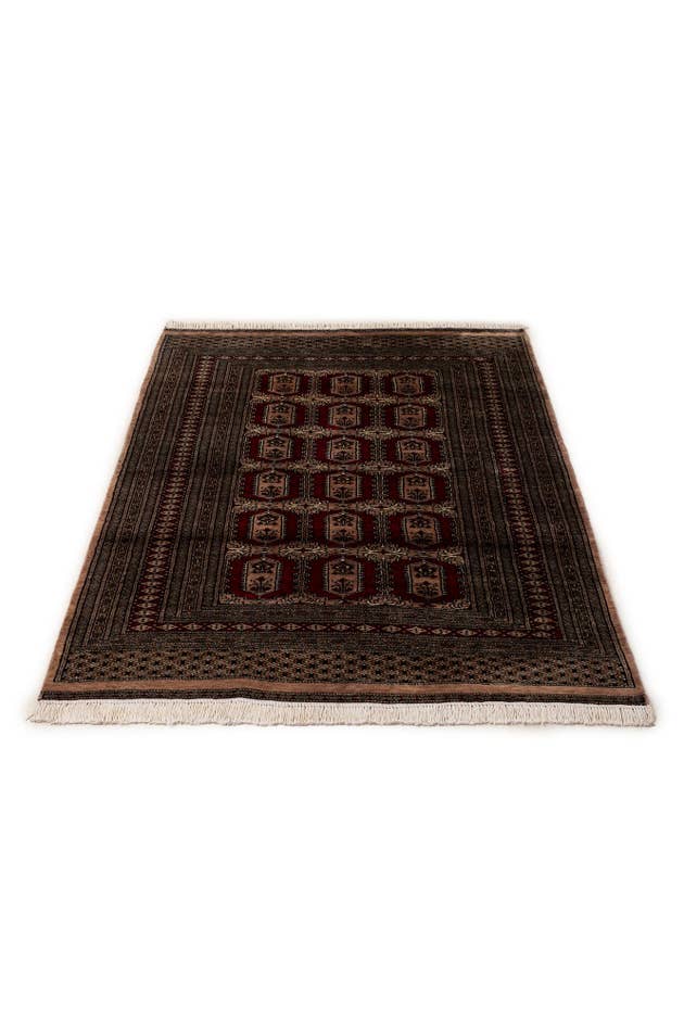 Detail image of 4' 2 x 5' 10 Hand Knotted Bokhara Wool Rug