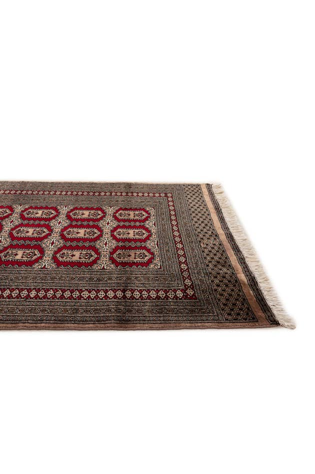 Detail image of 4' 2 x 5' 10 Hand Knotted Bokhara Wool Rug