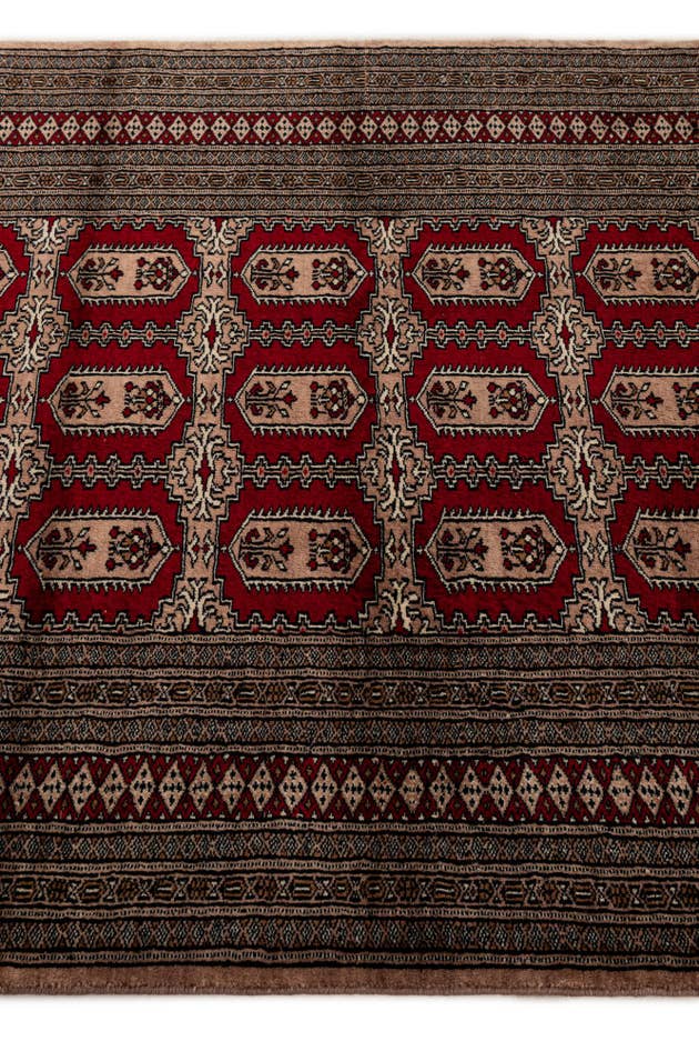 Detail image of 4' 2 x 5' 10 Hand Knotted Bokhara Wool Rug
