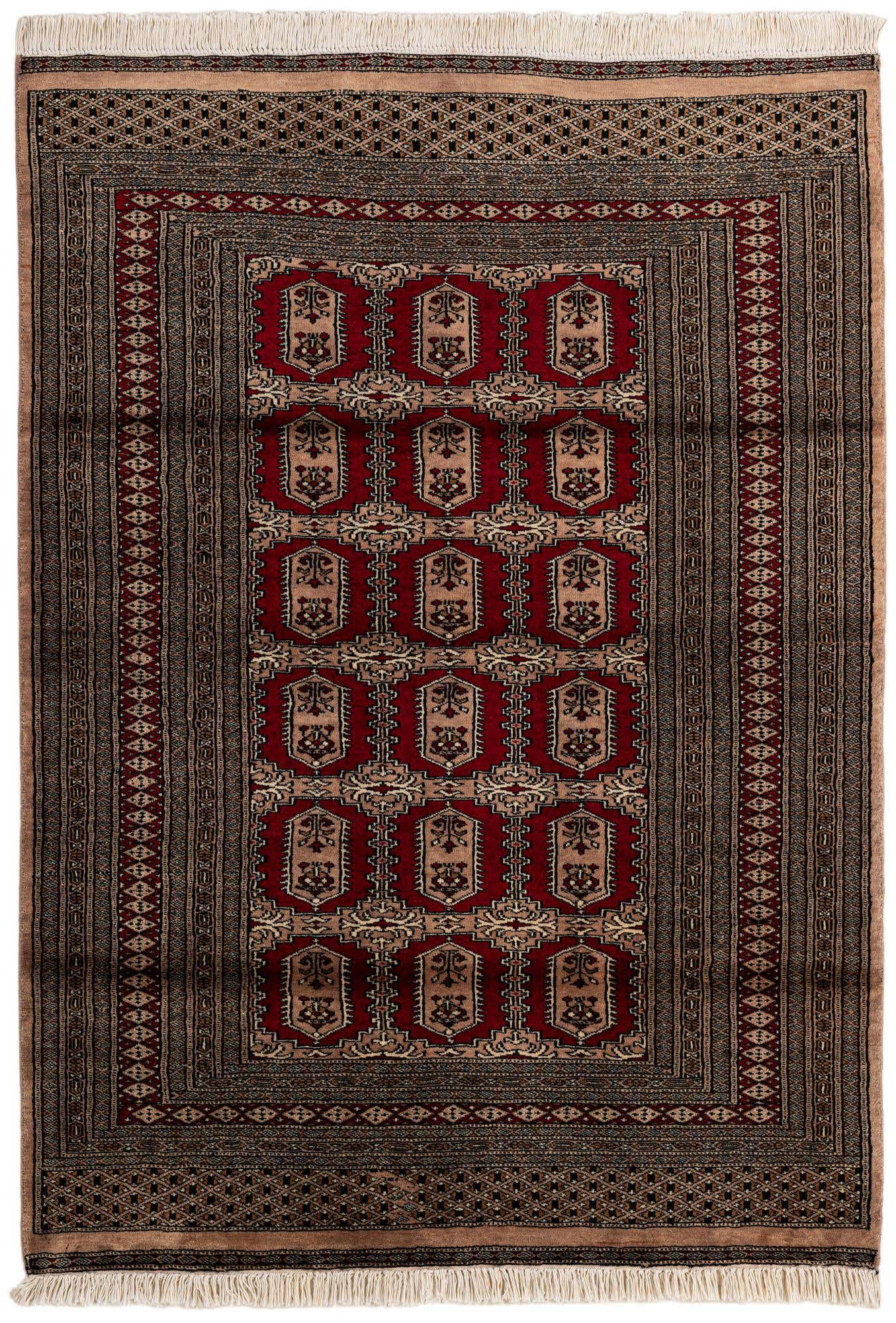 4' 2 x 5' 10 Hand Knotted Bokhara Wool Rug