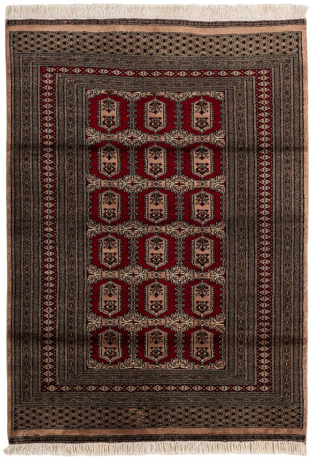 Detail image of 4' 2 x 5' 10 Hand Knotted Bokhara Wool Rug