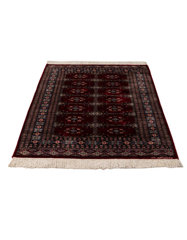 Detail image of 4' 2 x 5' 7 Hand Knotted Bokhara Oriental Wool Rug