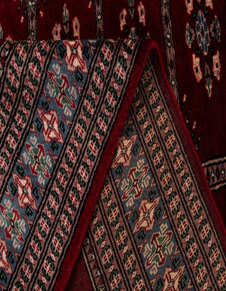 Detail image of 4' 2 x 5' 7  Hand Knotted Bokhara Oriental Wool Rug
