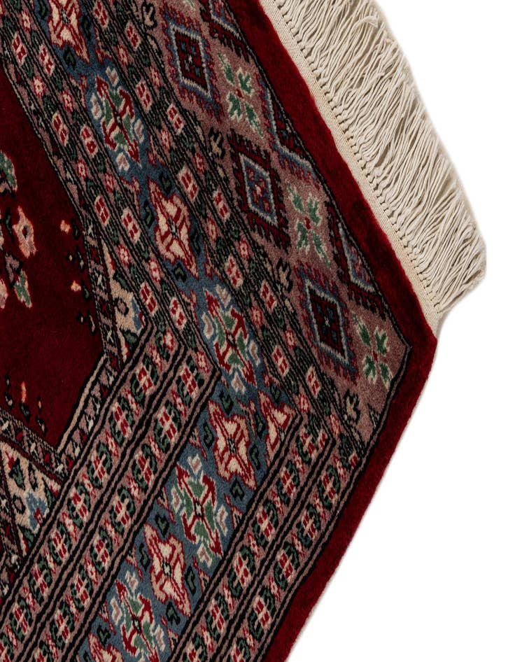 Detail image of 4' 2 x 5' 7  Hand Knotted Bokhara Oriental Wool Rug