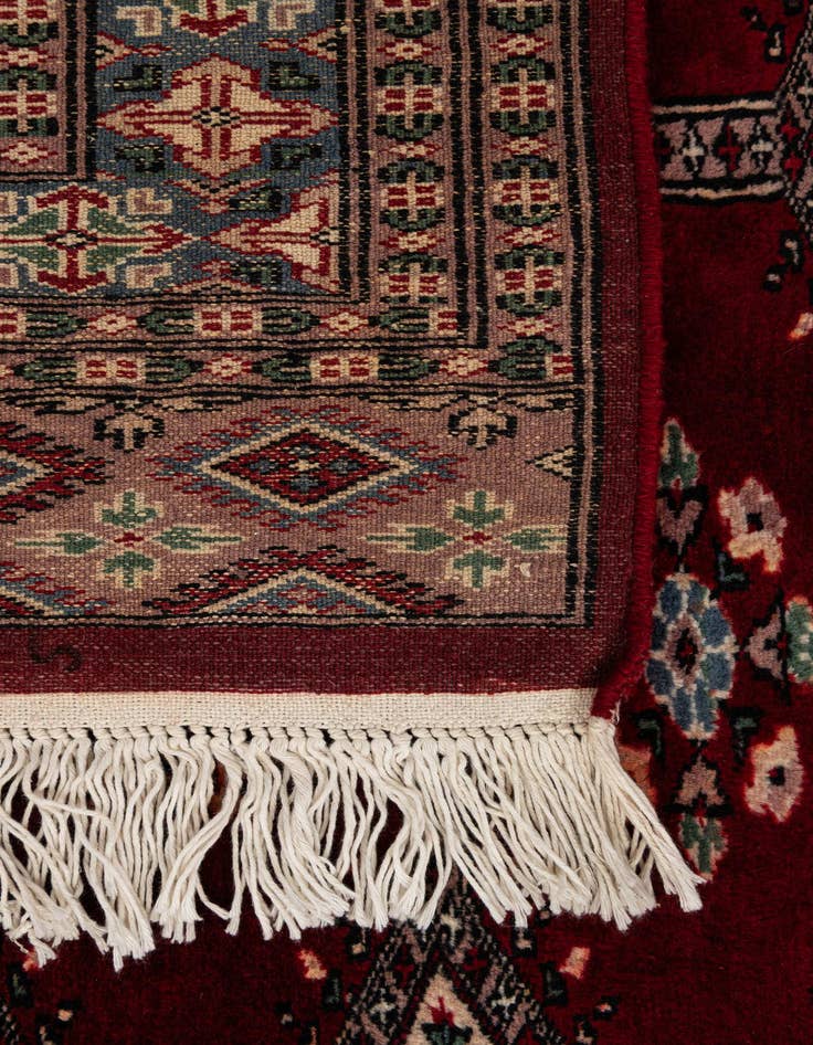 Detail image of 4' 2 x 5' 7  Hand Knotted Bokhara Oriental Wool Rug