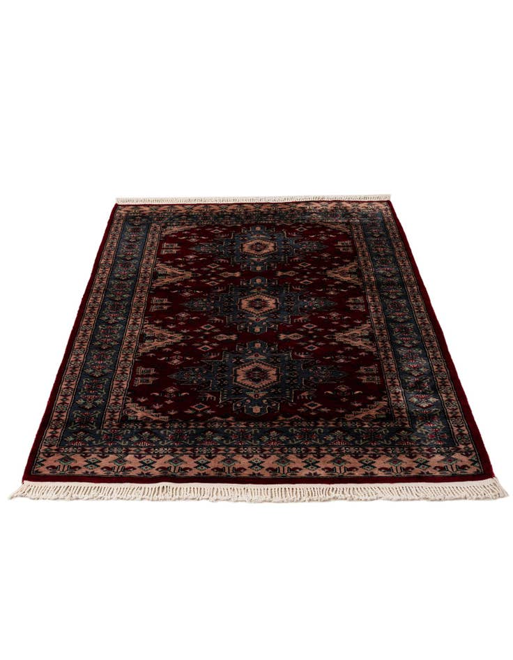 Detail image of 4' 2 x 6'  Hand Knotted Bokhara Oriental Wool Rug