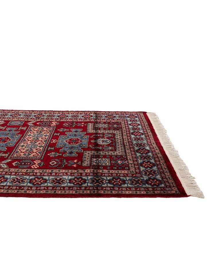 Detail image of 4' 3 x 6' Hand Knotted Bokhara Oriental Wool Rug