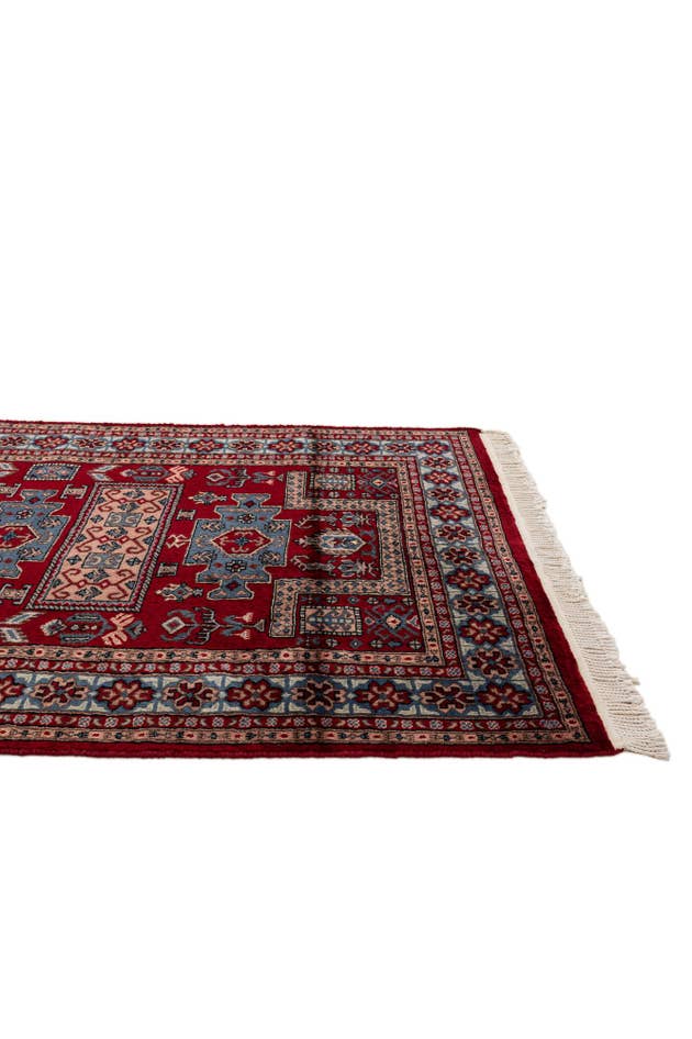 Detail image of 4' 3 x 6' Hand Knotted Bokhara Oriental Wool Rug