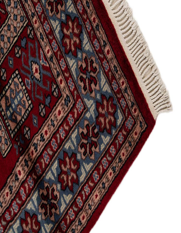 Detail image of 4' 3 x 6'  Hand Knotted Bokhara Oriental Wool Rug