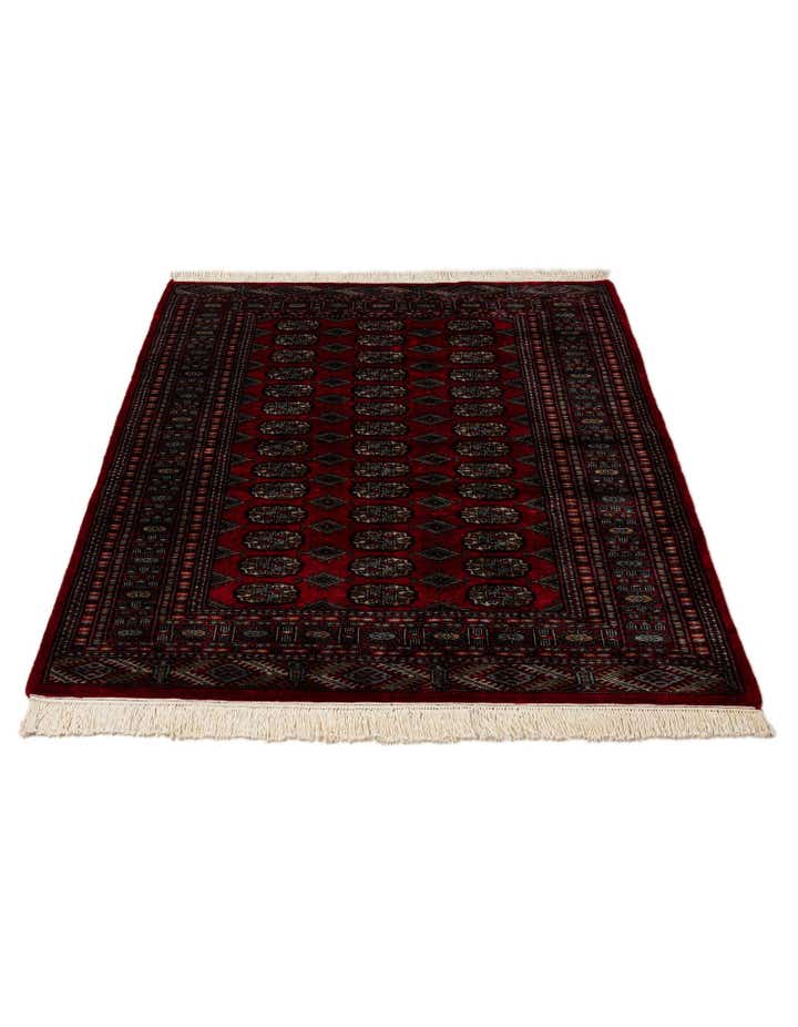 4' 4 x 5' 11 Hand Knotted Bokhara Oriental Wool Rug
