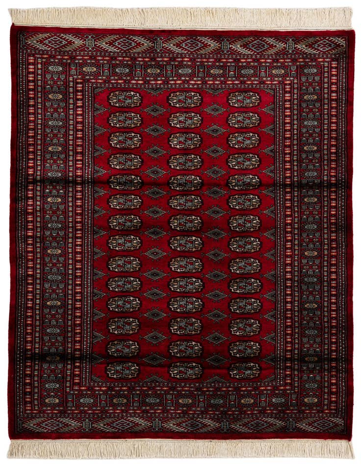Detail image of 4' 4 x 5' 11 Hand Knotted Bokhara Oriental Wool Rug