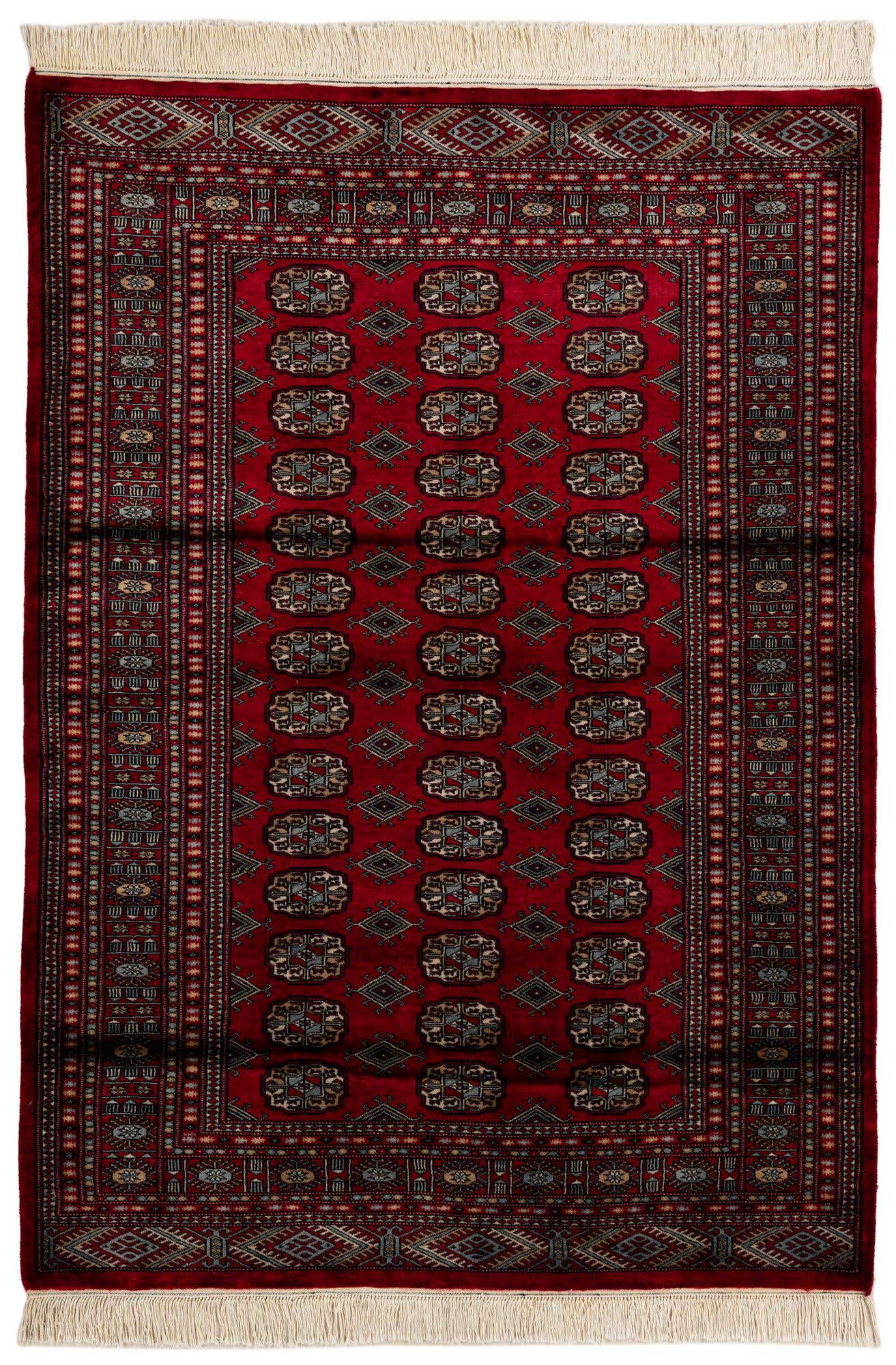 4' 4 x 5' 11 Hand Knotted Bokhara Oriental Wool Rug