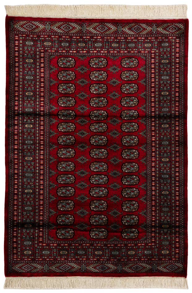 Detail image of 4' 4 x 5' 11 Hand Knotted Bokhara Oriental Wool Rug