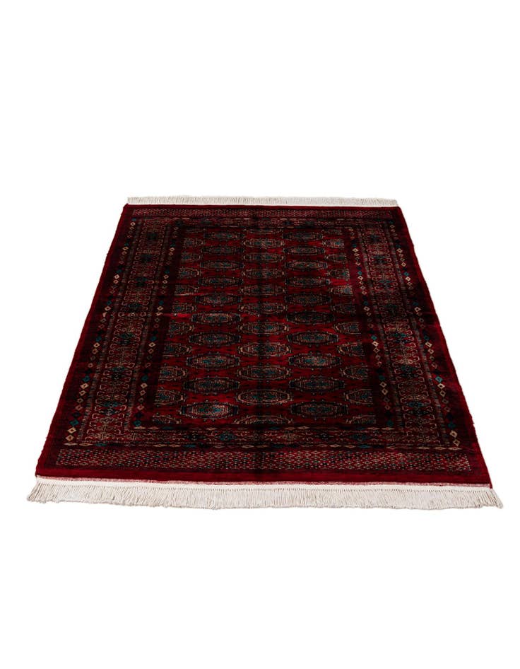 Detail image of 4' 2 x 6' 1  Hand Knotted Bokhara Oriental Wool Rug