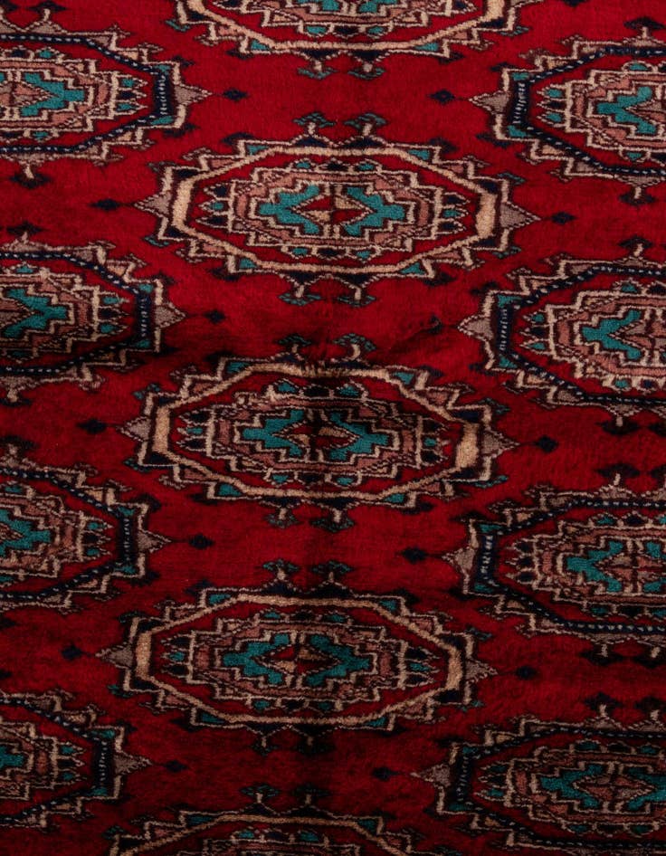 Detail image of 4' 2 x 6' 1  Hand Knotted Bokhara Oriental Wool Rug