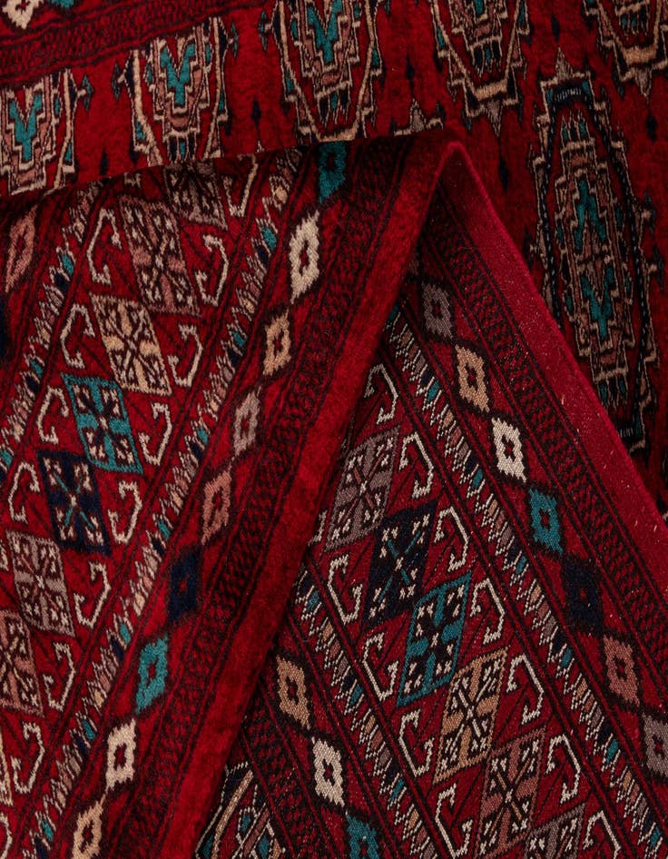 Detail image of 4' 2 x 6' 1  Hand Knotted Bokhara Oriental Wool Rug