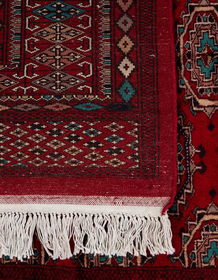 Detail image of 4' 2 x 6' 1  Hand Knotted Bokhara Oriental Wool Rug