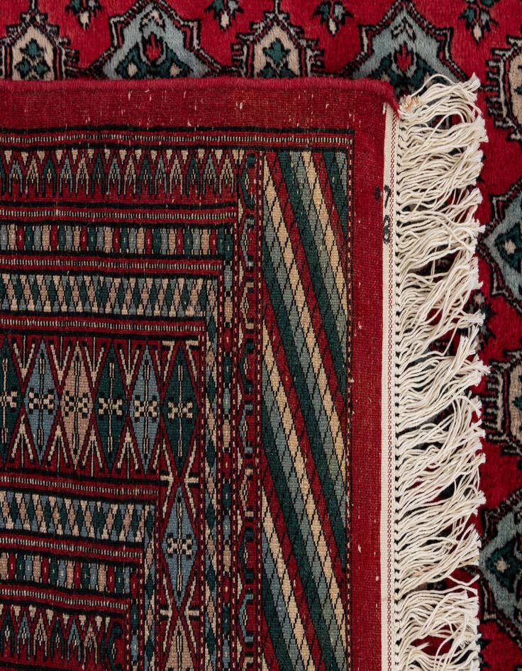 Detail image of 4' 2 x 5' 11  Hand Knotted Bokhara Oriental Wool Rug