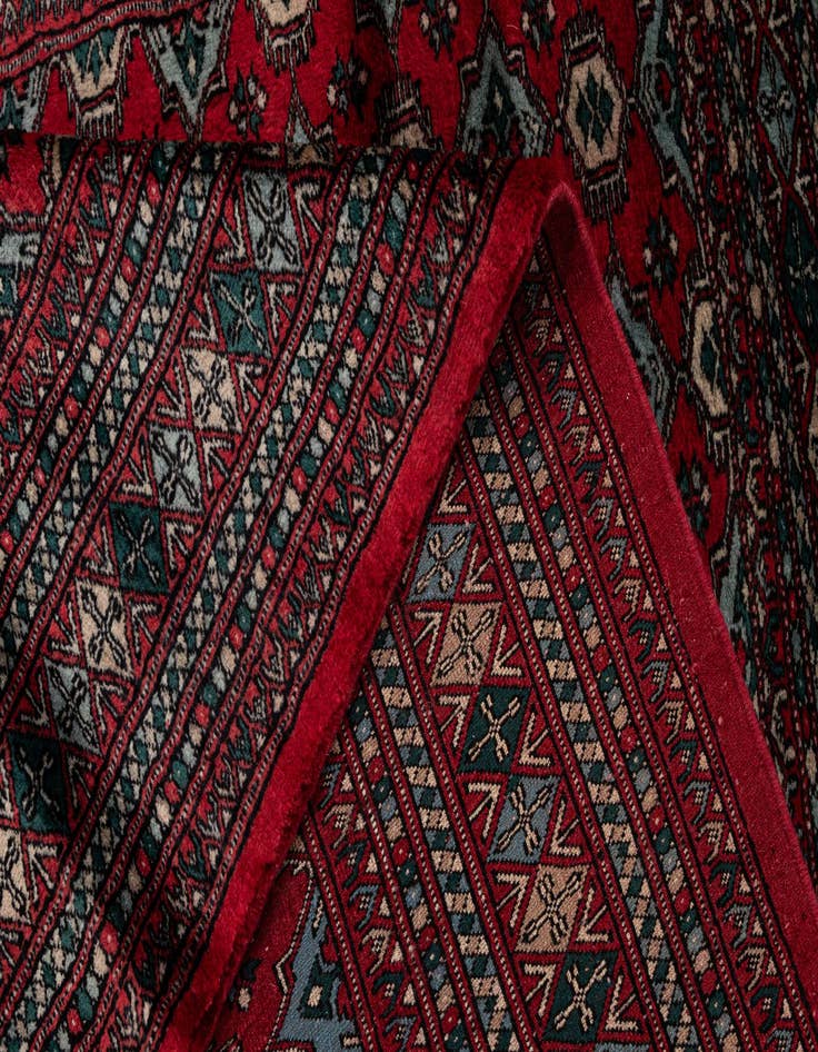 Detail image of 4' 2 x 5' 11  Hand Knotted Bokhara Oriental Wool Rug