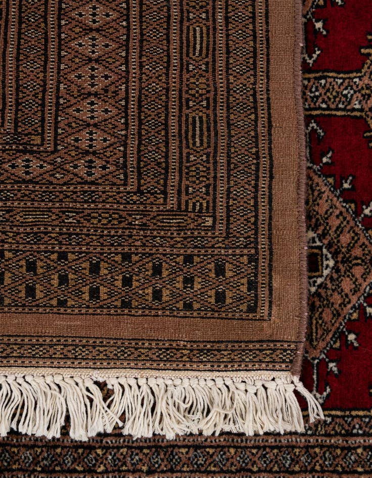 Detail image of 4' 2 x 5' 9  Hand Knotted Bokhara Oriental Wool Rug