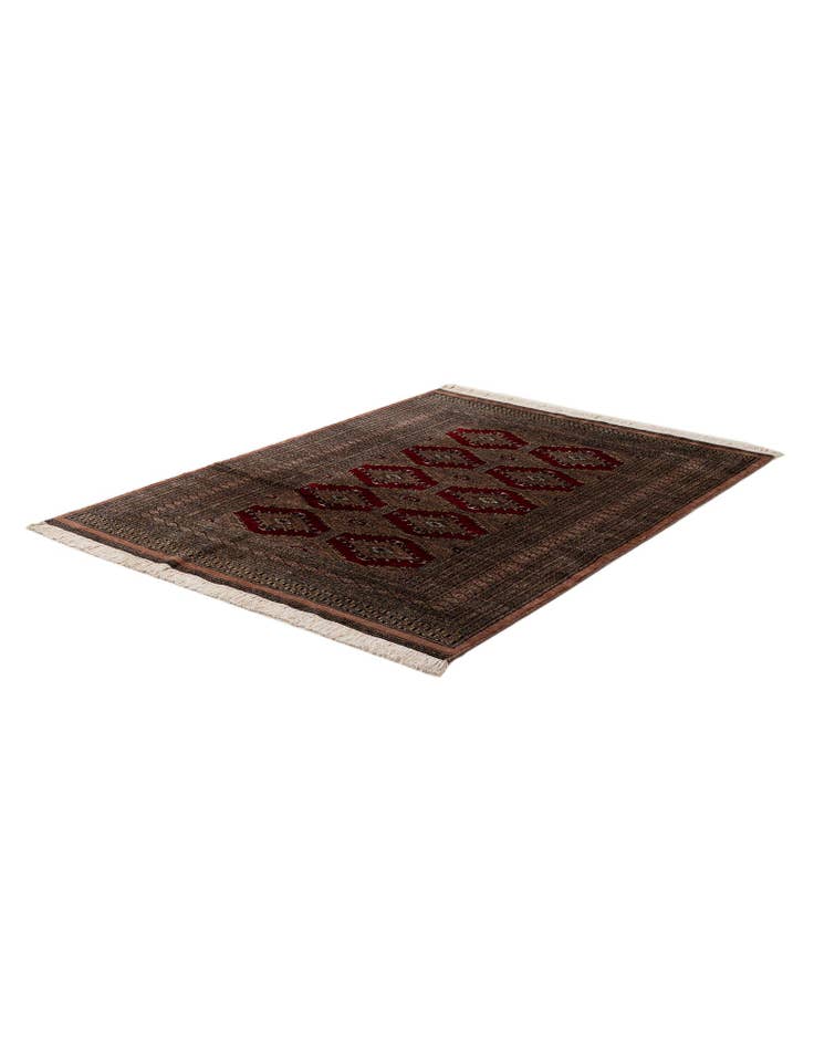 Detail image of 4' 2 x 5' 9  Hand Knotted Bokhara Oriental Wool Rug