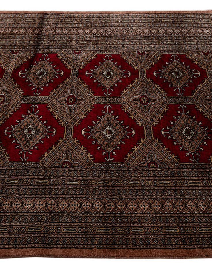 Detail image of 4' 2 x 5' 9  Hand Knotted Bokhara Oriental Wool Rug