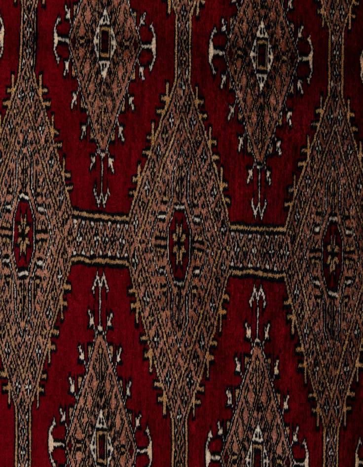 Detail image of 4' 2 x 5' 9  Hand Knotted Bokhara Oriental Wool Rug