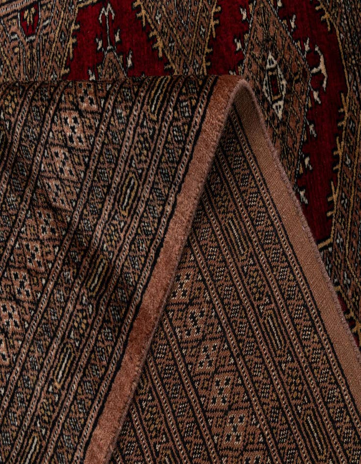 Detail image of 4' 2 x 5' 9  Hand Knotted Bokhara Oriental Wool Rug
