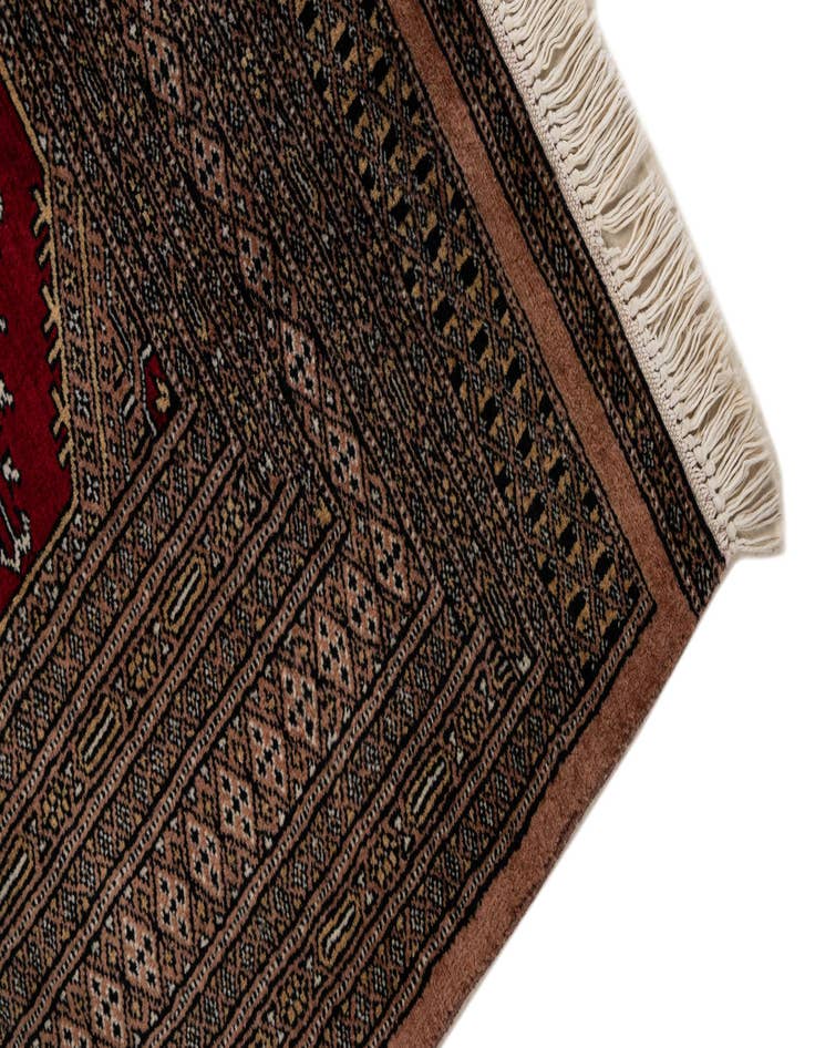 Detail image of 4' 2 x 5' 9  Hand Knotted Bokhara Oriental Wool Rug