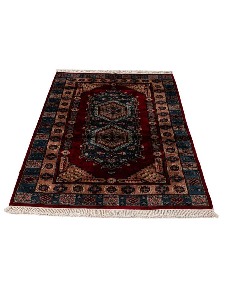 4' x 6' 3 Hand Knotted Bokhara Oriental Wool Rug