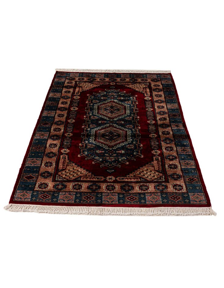 Detail image of 4' x 6' 3 Hand Knotted Bokhara Oriental Wool Rug