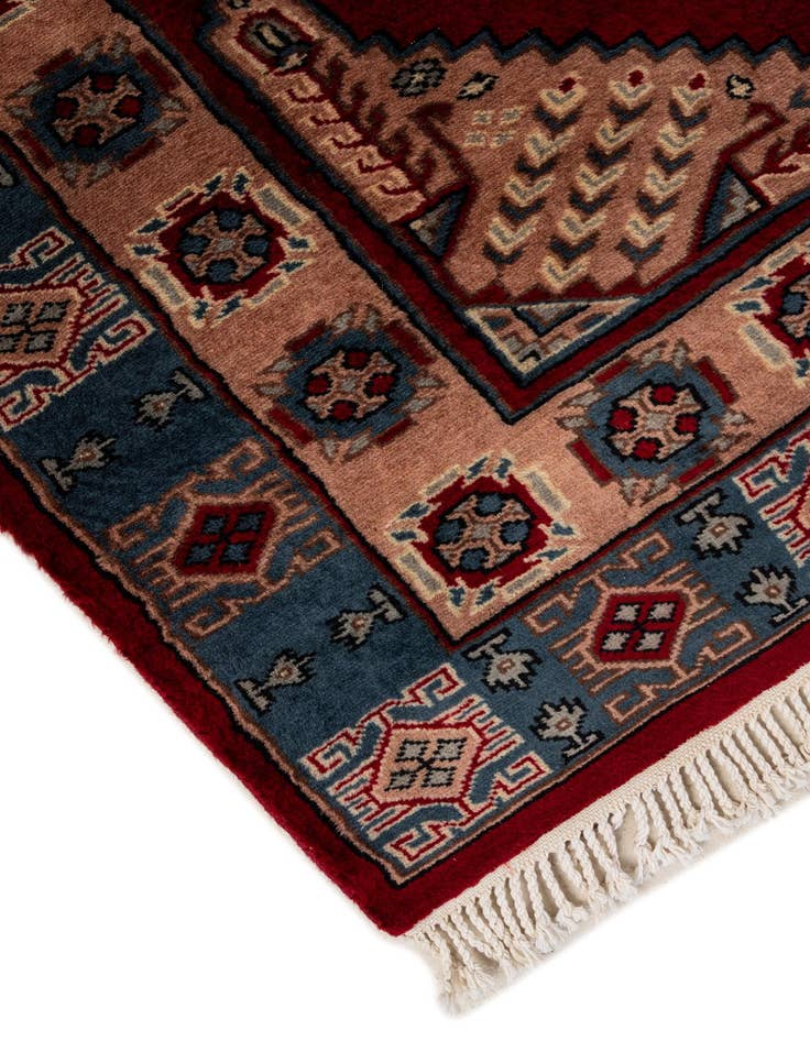 Detail image of 4' x 6' 3  Hand Knotted Bokhara Oriental Wool Rug