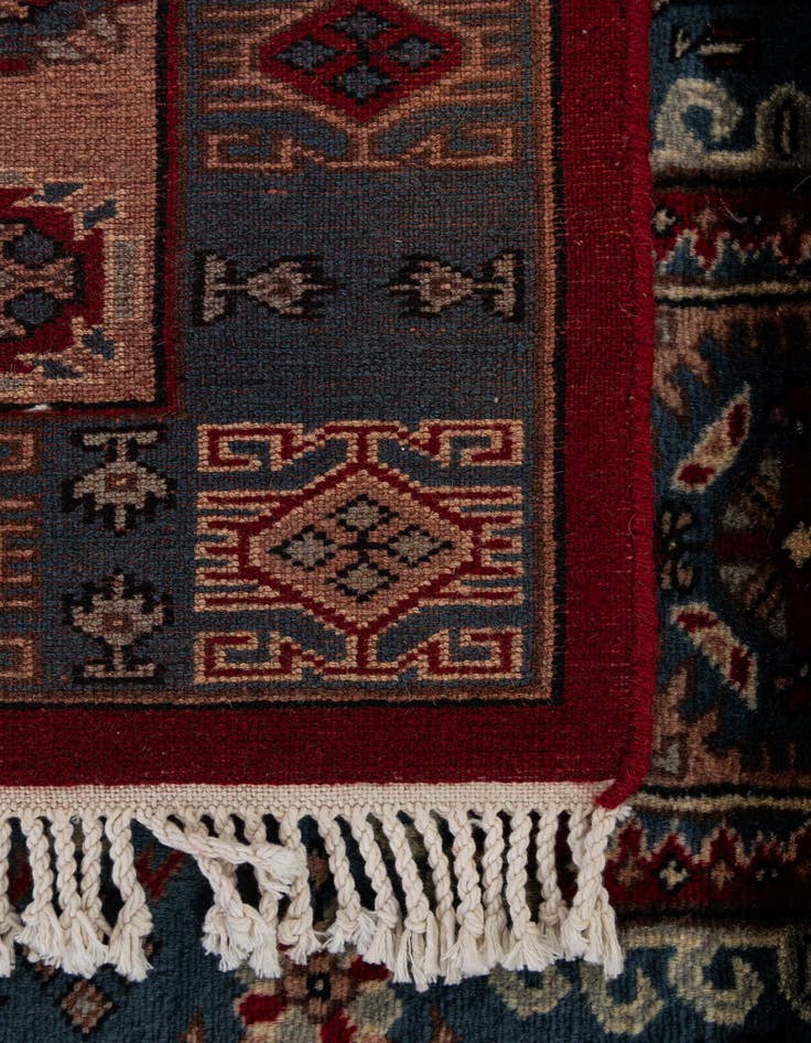 Detail image of 4' x 6' 3  Hand Knotted Bokhara Oriental Wool Rug