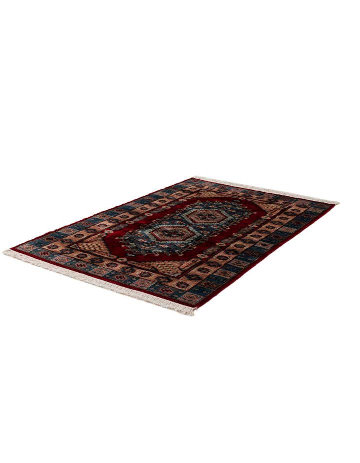 4' x 6' 3 Hand Knotted Bokhara Oriental Wool Rug