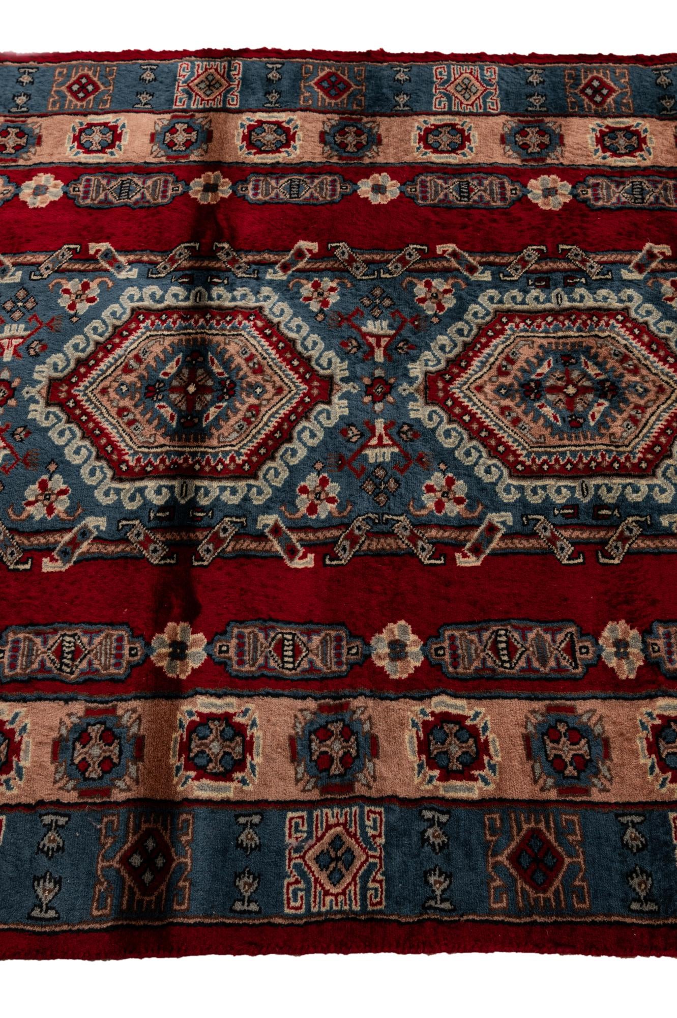 4' x 6' 3 Hand Knotted Bokhara Oriental Wool Rug