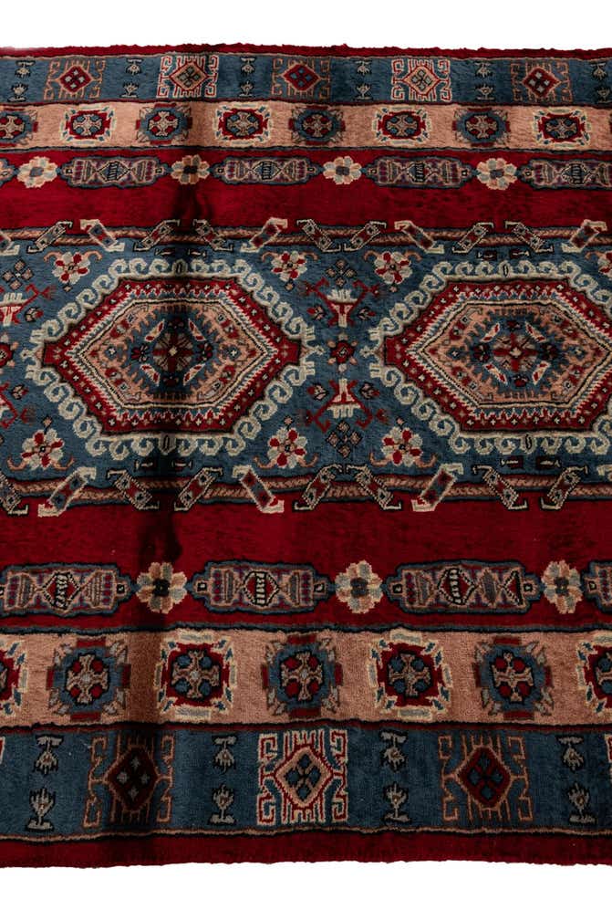 4' x 6' 3 Hand Knotted Bokhara Oriental Wool Rug