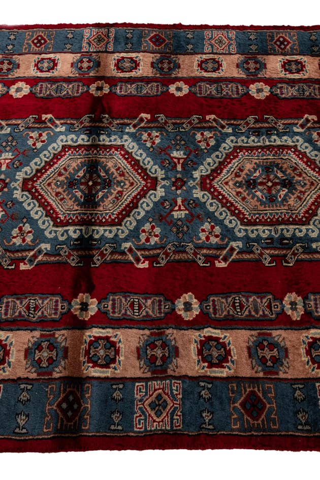 Detail image of 4' x 6' 3 Hand Knotted Bokhara Oriental Wool Rug