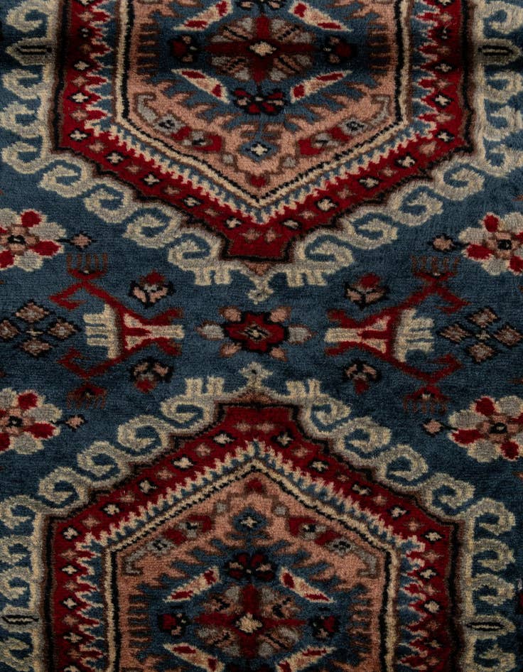 Detail image of 4' x 6' 3  Hand Knotted Bokhara Oriental Wool Rug