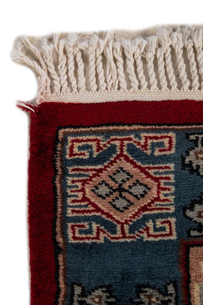 4' x 6' 3 Hand Knotted Bokhara Oriental Wool Rug