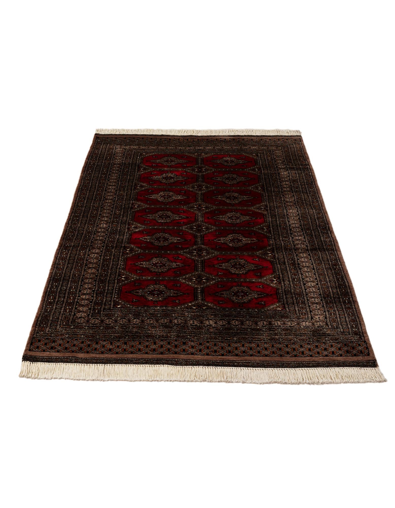 4' x 6' Hand Knotted Bokhara Oriental Wool Rug